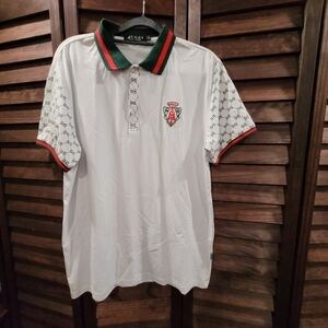 Gucci White Polo Shirt with Green and Red Accents